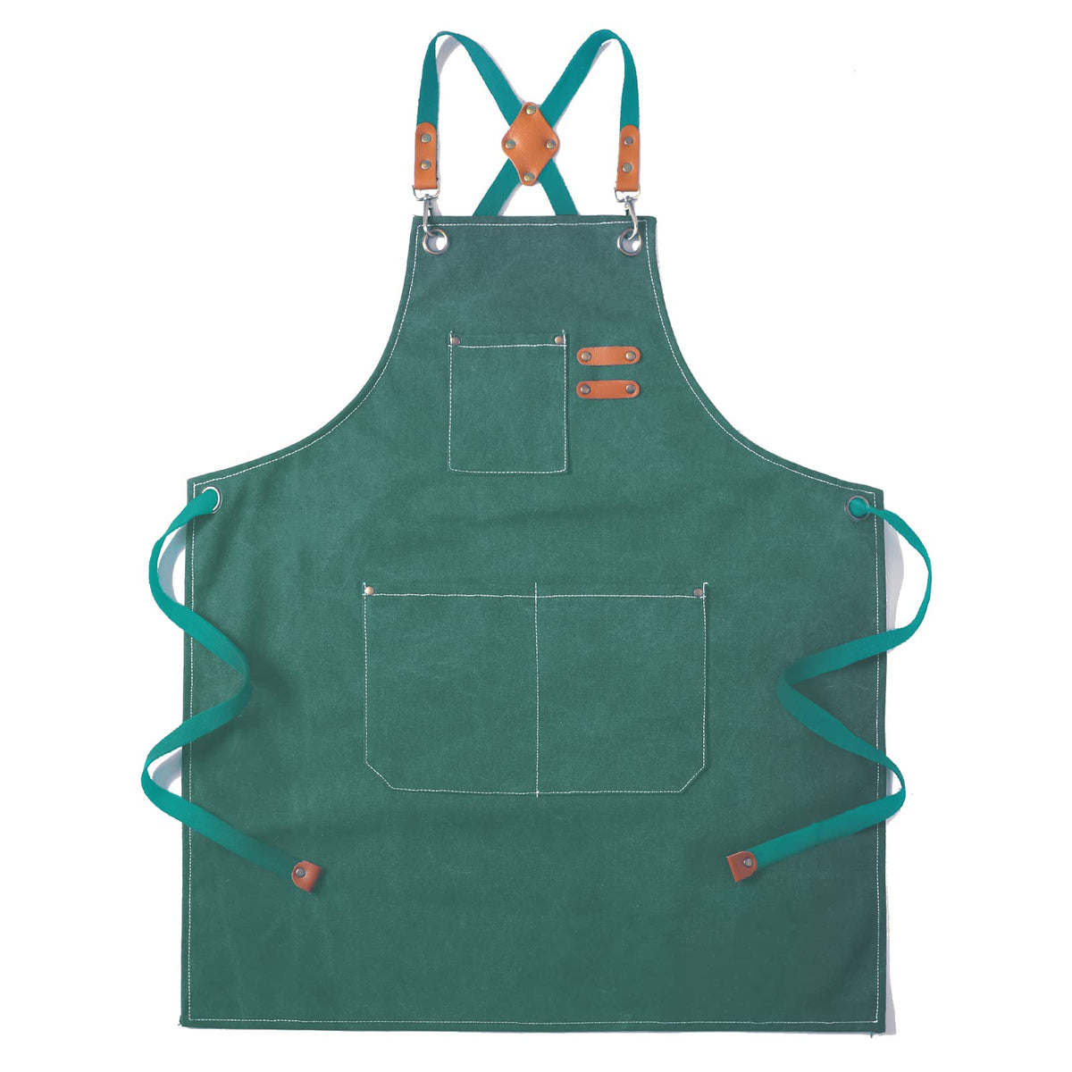 Tosewever Canvas Cross Back Chef Cotton Aprons for Men Women with Large Pockets