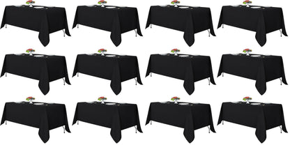 Fitable 6 Pack Black Tablecloths 70x120 Inch for 6-8 Ft Rectangle Tables