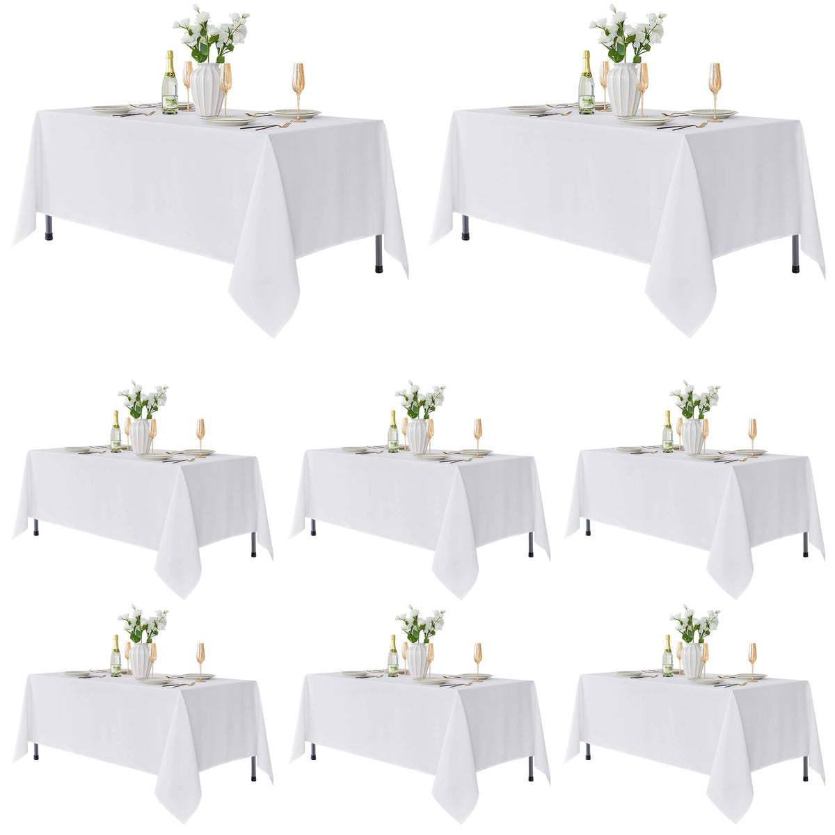 Fitable 6 Pack Black Tablecloths 70x120 Inch for 6-8 Ft Rectangle Tables