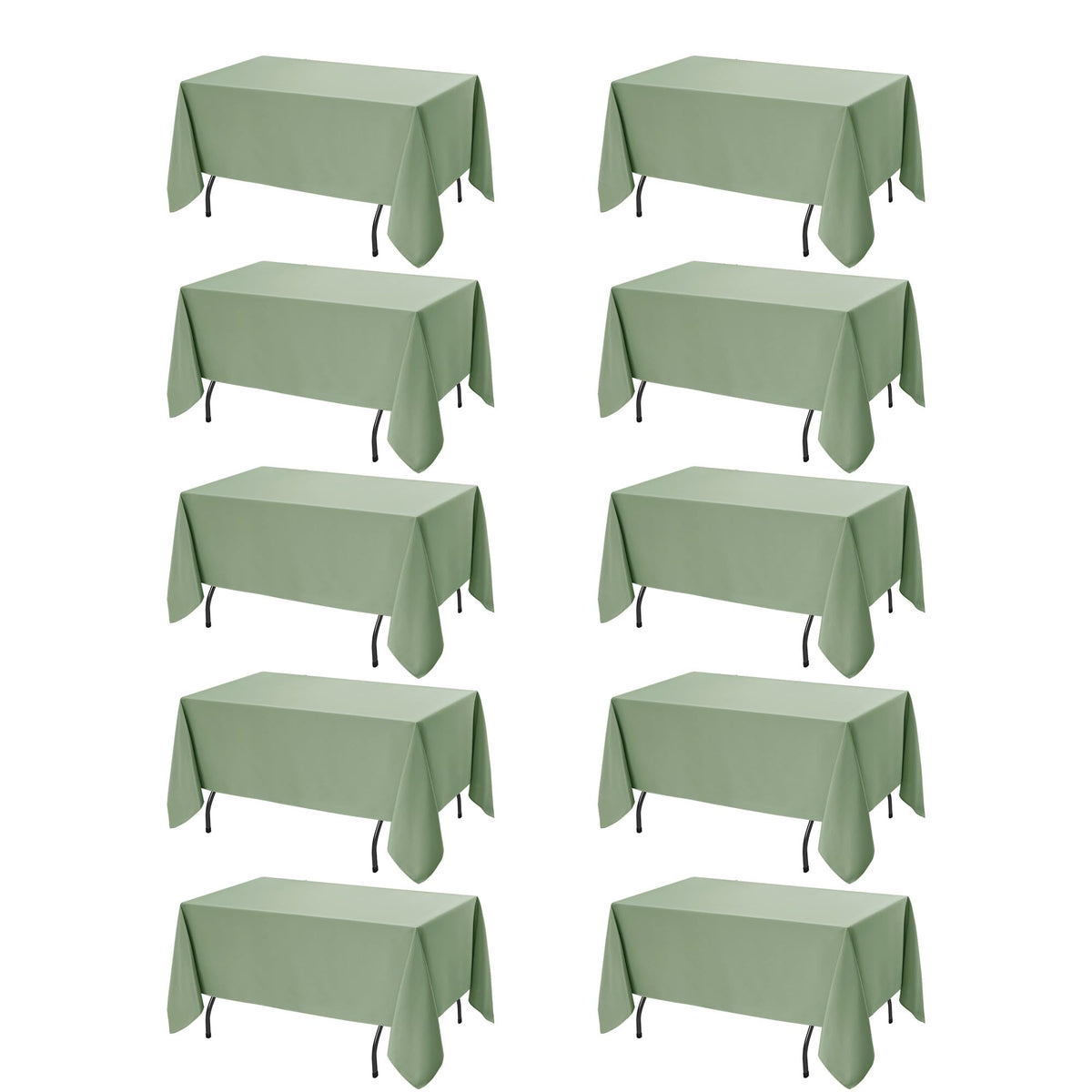 10-Pack White Tablecloths for Rectangle Tables, 60 x 102 Inches