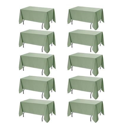 10-Pack White Tablecloths for Rectangle Tables, 60 x 102 Inches