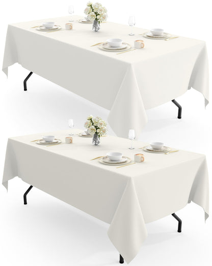 Pureegg Polyester Tablecloth 60" x 102" Reusable Washable 2 Pack Black