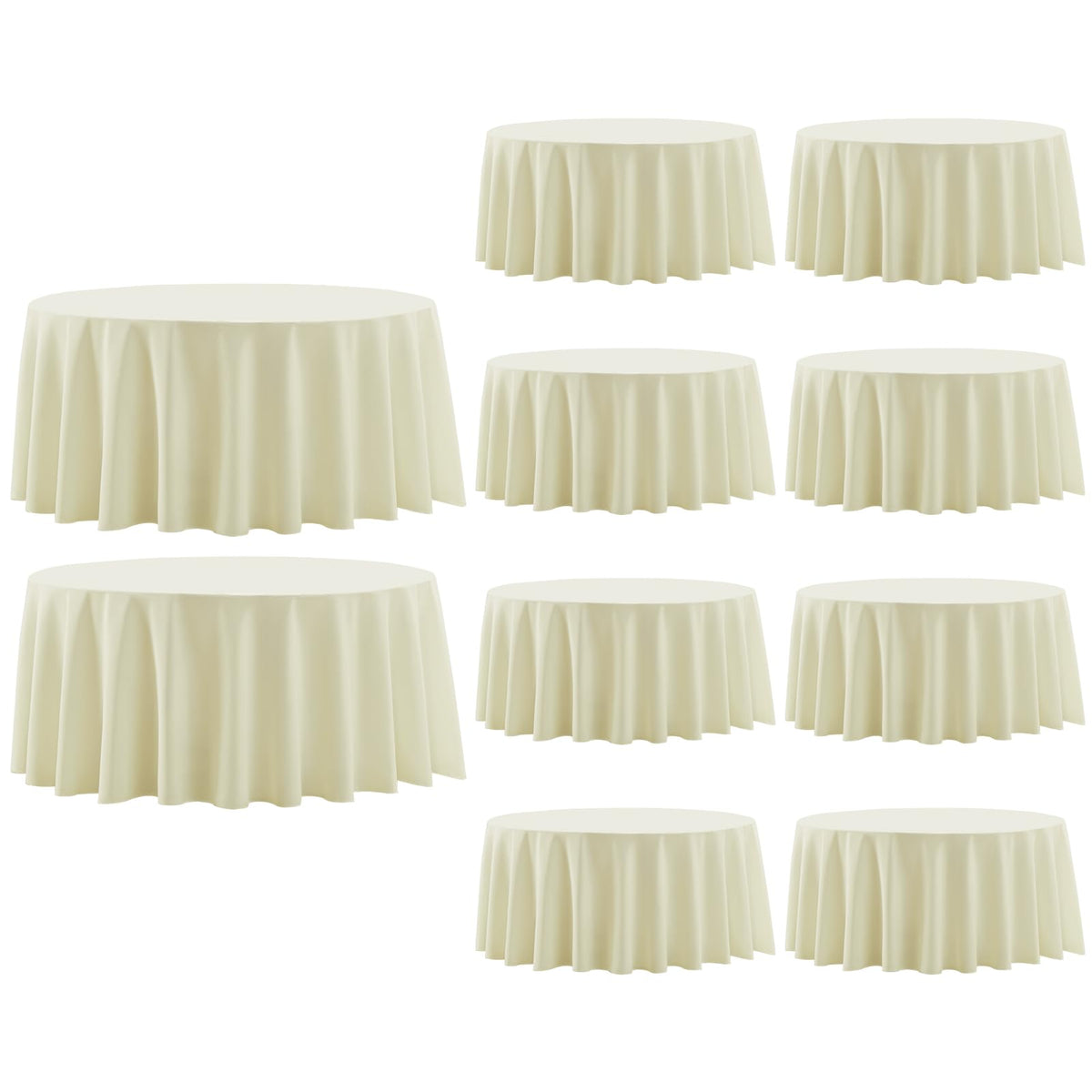 6 Pack White Round Tablecloths 120 Inch for Dining Tables