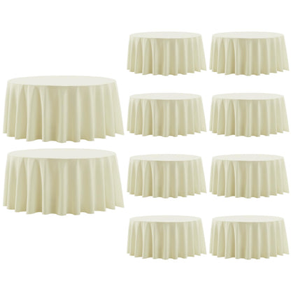 6 Pack White Round Tablecloths 120 Inch for Dining Tables