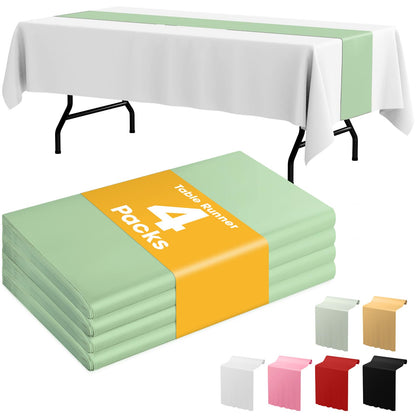 Niuara White Plastic Table Cloth - 4 Pack 54" × 108" Rectangle Disposable Tablecloths for 6FT Tables, Table Cover for Party, Holiday & Gathering Use