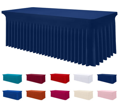 Smiry Spandex Elastic Fitted Table Cloth Skirt for 6FT Rectangle Table