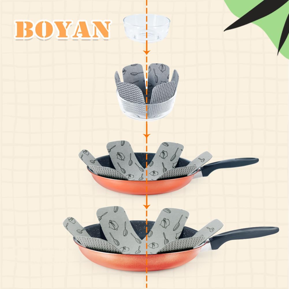 BOYAN Pot and Pan Protectors for Stacking, 12pcs & 3 Sizes, Separator Pads