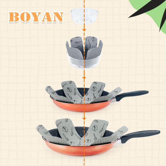 BOYAN Pot and Pan Protectors for Stacking, 12pcs & 3 Sizes, Separator Pads