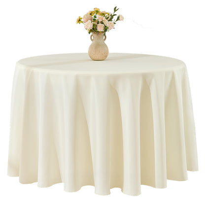 VidaFete 6 Pack 120inch Round Tablecloth Polyester Table Cloth, White