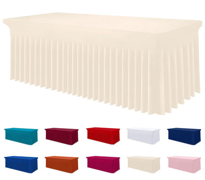 Smiry Spandex Elastic Fitted Table Cloth Skirt for 6FT Rectangle Table