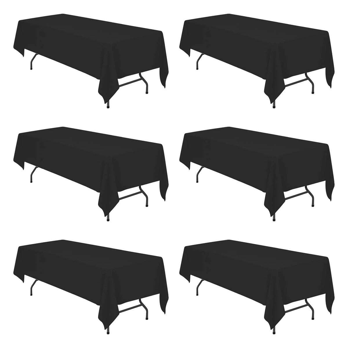 BRILLMAX 6 Pack Ivory Tablecloths 60x102 Inch for 6ft Rectangle Tables