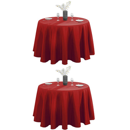 VidaFete 6 Pack 120inch Round Tablecloth Polyester Table Cloth, White