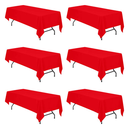 BRILLMAX 6 Pack Ivory Tablecloths 60x102 Inch for 6ft Rectangle Tables