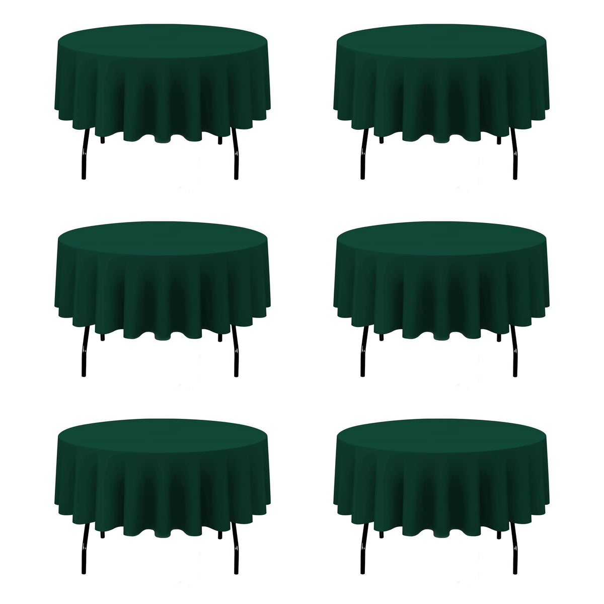 BRILLMAX 6 Pack Navy Blue Round Tablecloths 120 Inch for 60" Tables