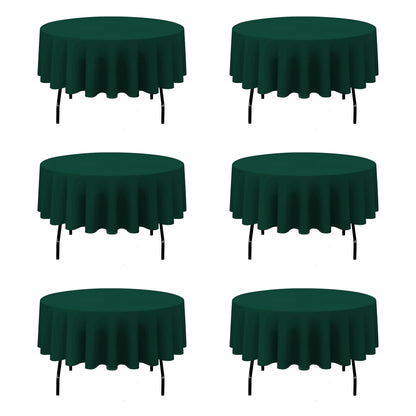 BRILLMAX 6 Pack Navy Blue Round Tablecloths 120 Inch for 60" Tables