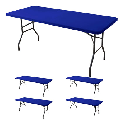 Fitted Tablecloth for 6 Foot Rectangle Tables-Black Picnic Table Covers