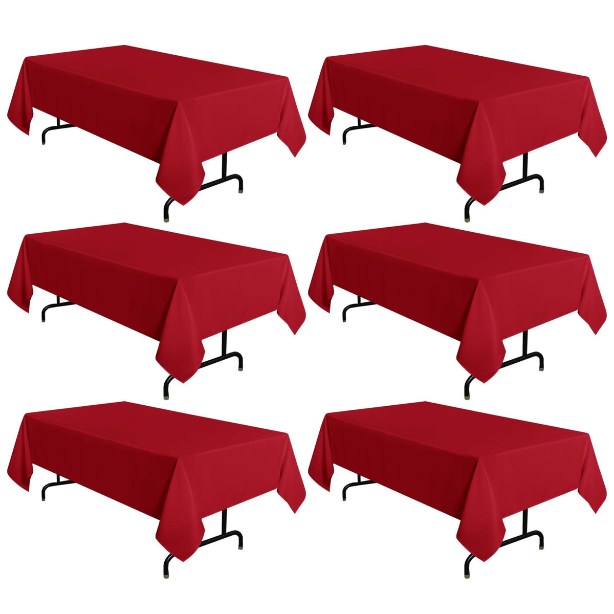 sancua 2 Pack Black Tablecloths 60x102 Inch for 6 Feet Rectangle Tables