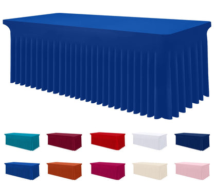Smiry Spandex Elastic Fitted Table Cloth Skirt for 6FT Rectangle Table