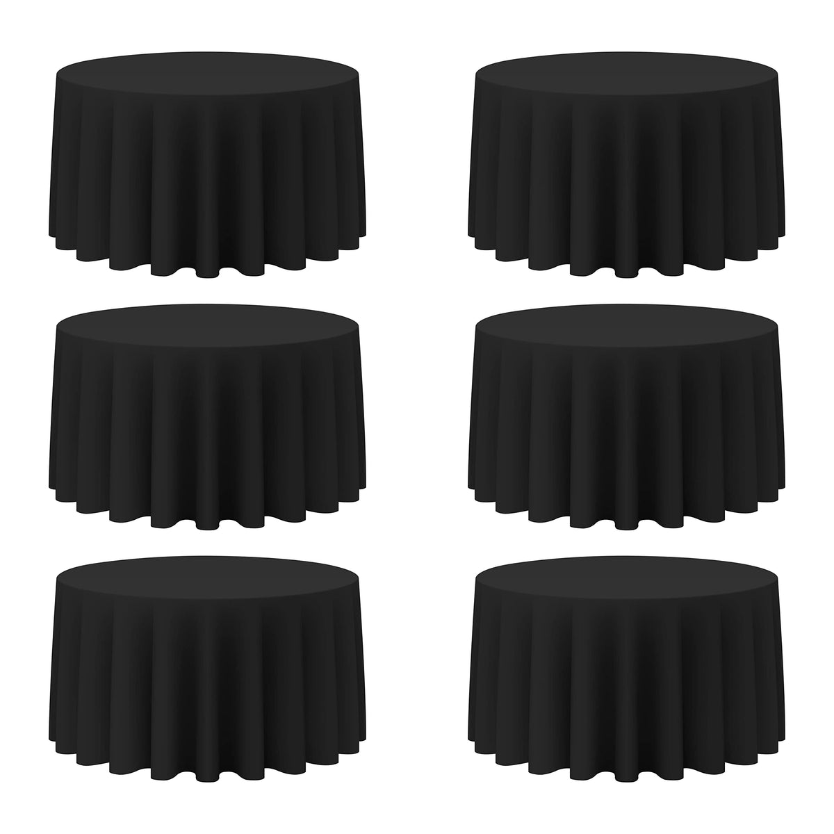 BRILLMAX 6 Pack Navy Blue Round Tablecloths 120 Inch for 60" Tables