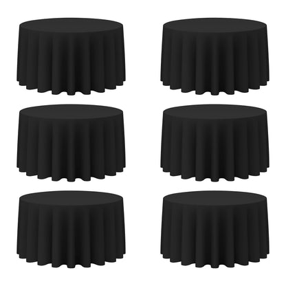 BRILLMAX 6 Pack Navy Blue Round Tablecloths 120 Inch for 60" Tables