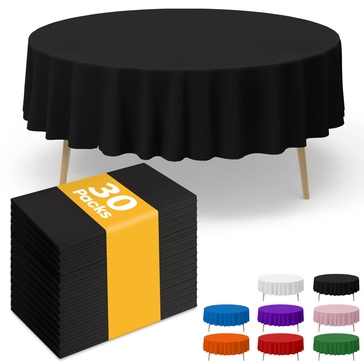 Niuara White Plastic Table Cloth - 30 Pack 54" × 108" Rectangle Disposable Tablecloths for 6FT Tables, Waterproof Table Cover for Party, Holiday & Gathering Use