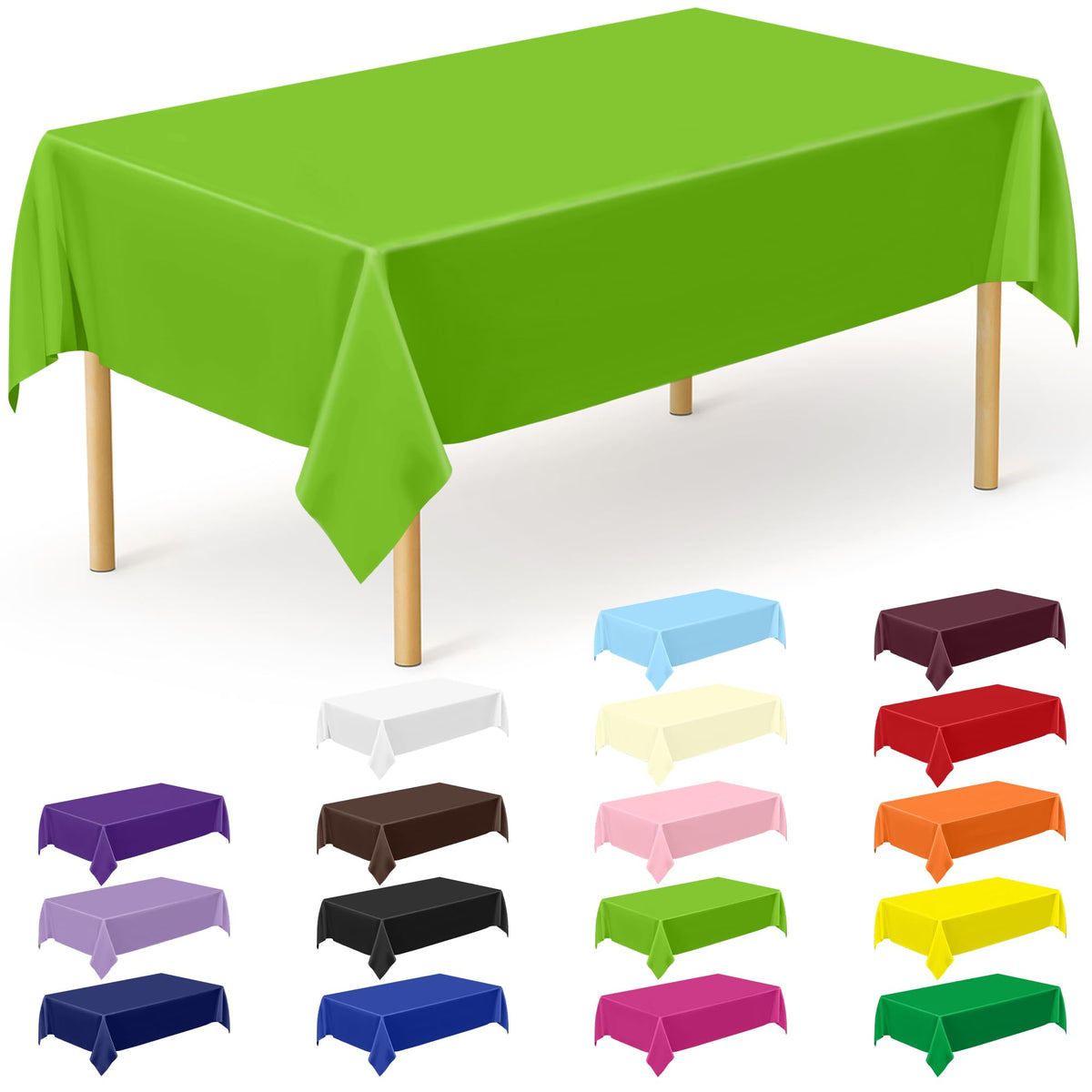 QZYL 4 Packs White Plastic Tablecloth, Large Sturdy Disposable Table Cloth