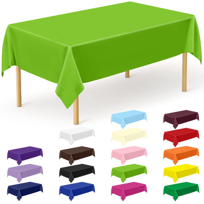 QZYL 4 Packs White Plastic Tablecloth, Large Sturdy Disposable Table Cloth