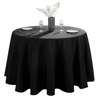VidaFete 6 Pack 120inch Round Tablecloth Polyester Table Cloth, White