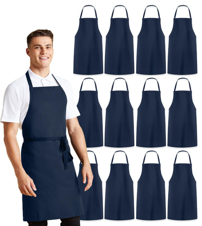 Avalon Kitchen Aprons for Men - 100% Polyester Chef Apron Women with Extra Long Ties - Cooking Aprons for Women & Mens Apron