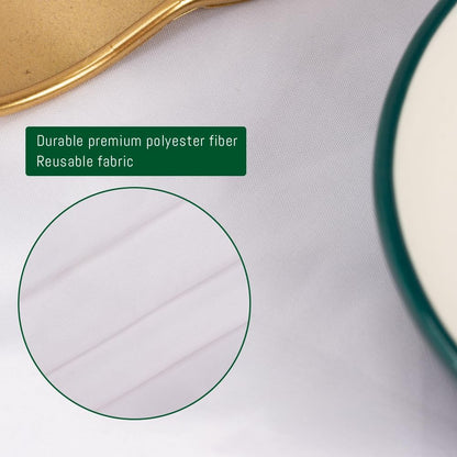 DAKKIONY 10 Pack Round Tablecloth White 120 Inch, Stain Resistant and Wrinkle Polyester Fabric, Washable Table Cover for Kitchen Dining, Wedding, Buffet Table, Holiday Party