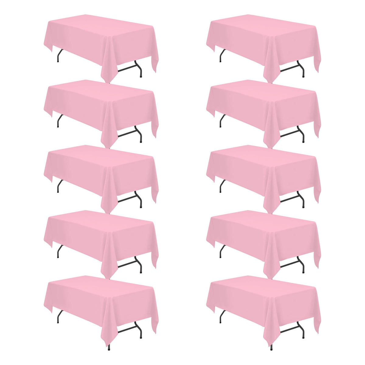 BRILLMAX 6 Pack Ivory Tablecloths 60x102 Inch for 6ft Rectangle Tables