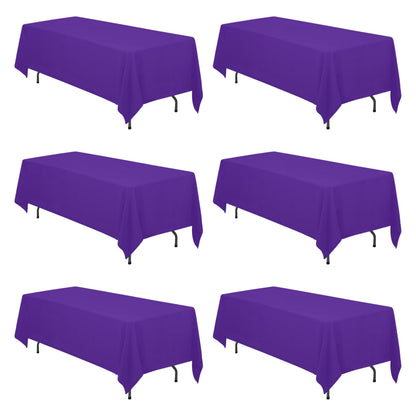 BRILLMAX 6 Pack Ivory Tablecloths 60x102 Inch for 6ft Rectangle Tables