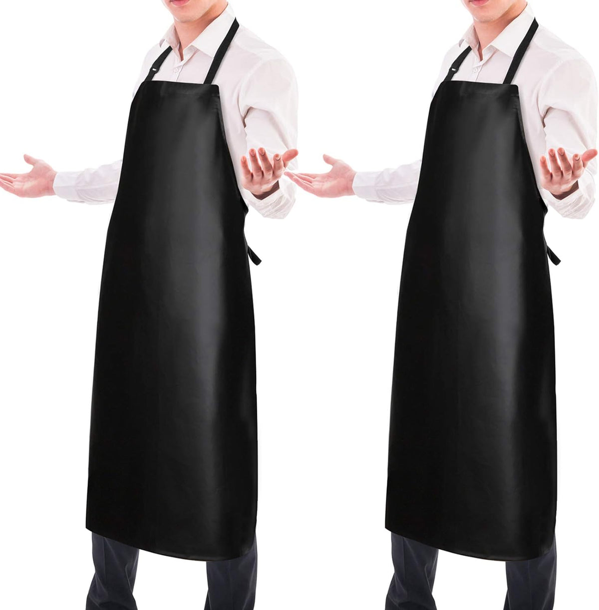 Waterproof Rubber Apron Adjustable Dishwasher Apron - Heavy Duty Work Apron
