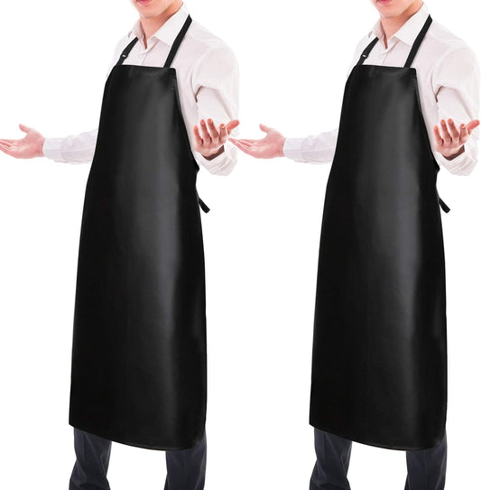 Waterproof Rubber Apron Adjustable Dishwasher Apron - Heavy Duty Work Apron