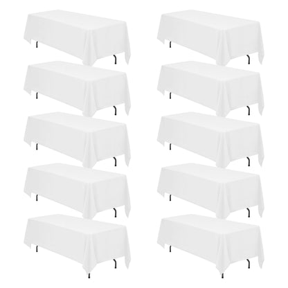 BRILLMAX 6 Pack Ivory Tablecloths 60x102 Inch for 6ft Rectangle Tables