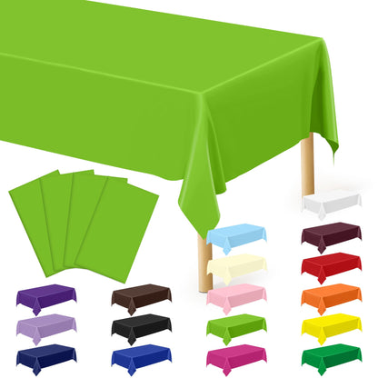 QZYL 4 Packs White Plastic Tablecloth, Large Sturdy Disposable Table Cloth
