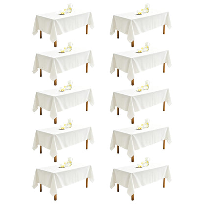 WIGENIUS 6 Pack White Table Cloth Rectangle 60X102 Inch Tablecloth Fit 6FT