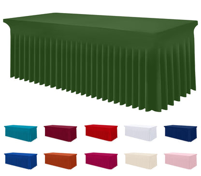 Smiry Spandex Elastic Fitted Table Cloth Skirt for 6FT Rectangle Table