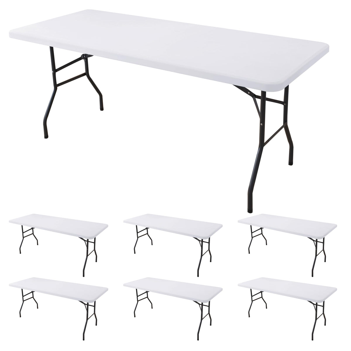 Fitted Tablecloth for 6 Foot Rectangle Tables-Black Picnic Table Covers