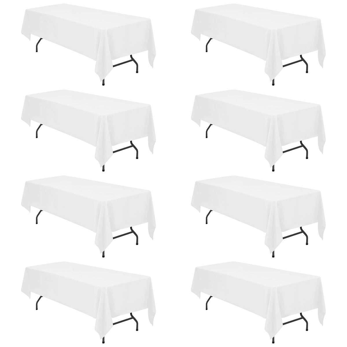BRILLMAX 6 Pack Ivory Tablecloths 60x102 Inch for 6ft Rectangle Tables