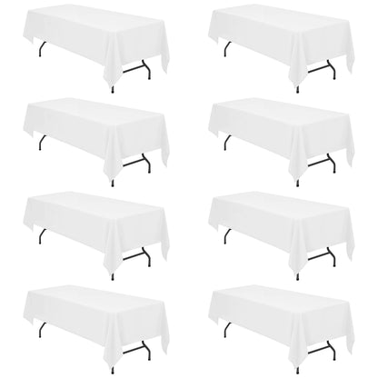 BRILLMAX 6 Pack Ivory Tablecloths 60x102 Inch for 6ft Rectangle Tables