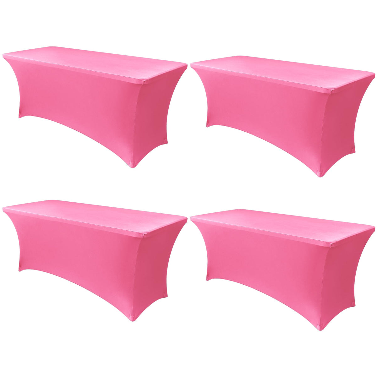 Obstal 6ft Stretch Black Spandex Table Cloth 2 Pack for Folding Tables