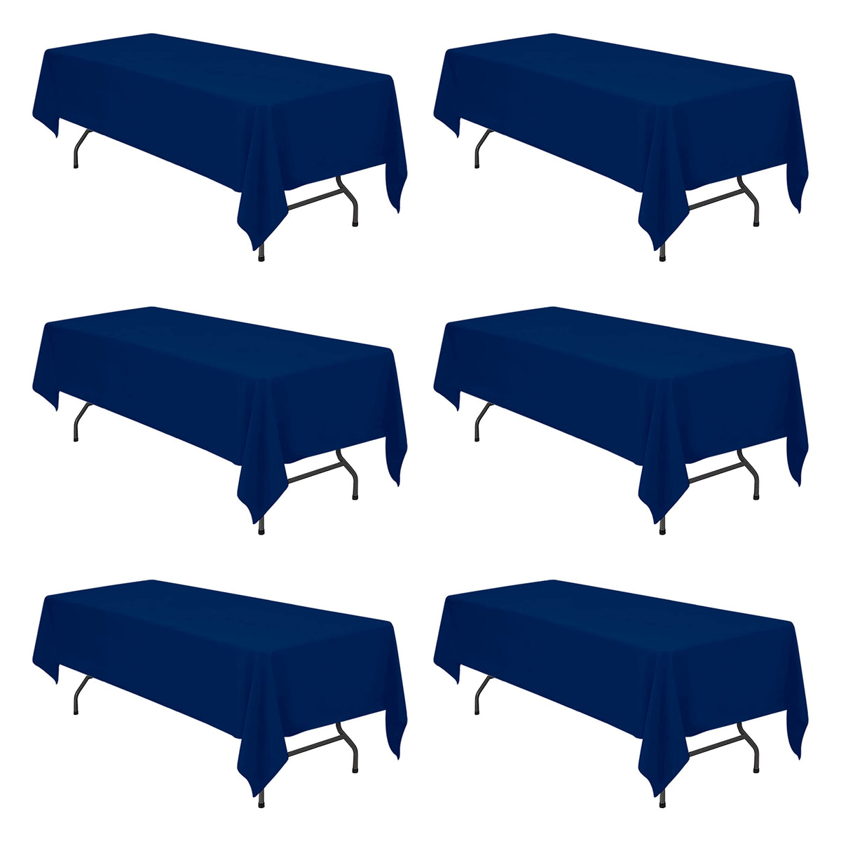 BRILLMAX 6 Pack Ivory Tablecloths 60x102 Inch for 6ft Rectangle Tables