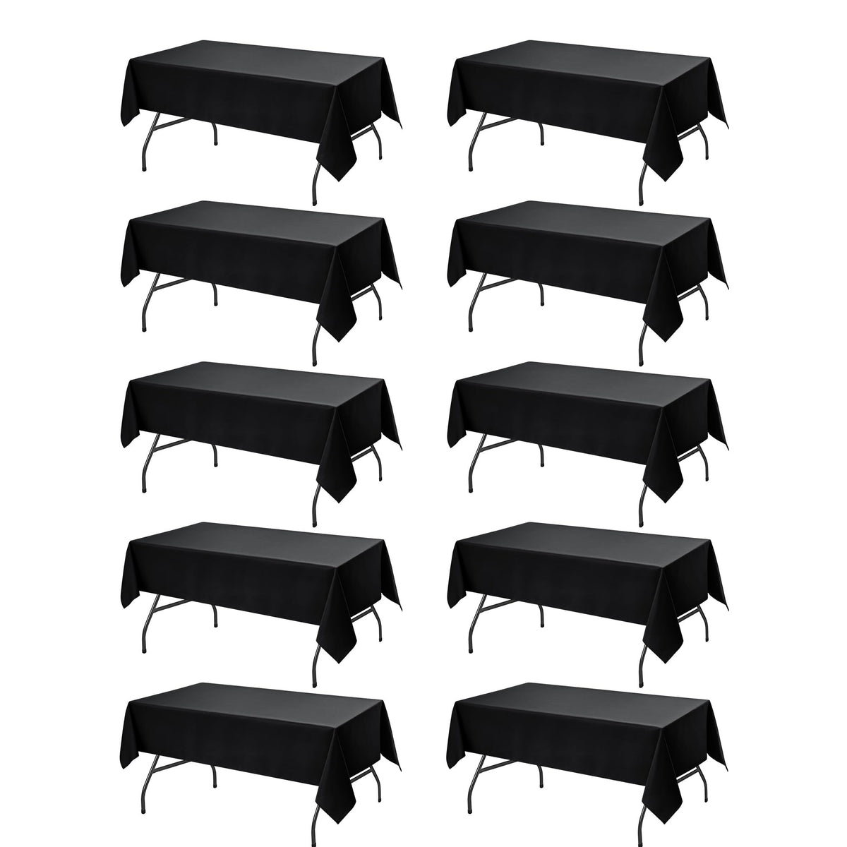 10-Pack White Tablecloths for Rectangle Tables, 60 x 102 Inches