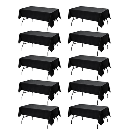 10-Pack White Tablecloths for Rectangle Tables, 60 x 102 Inches