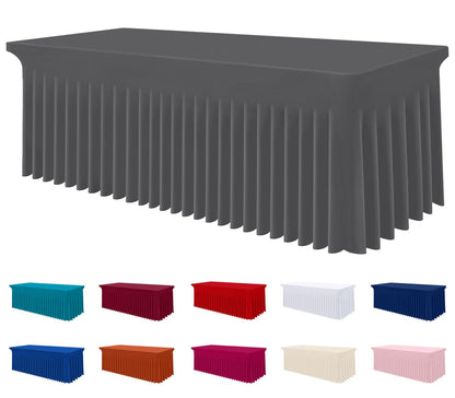 Smiry Spandex Elastic Fitted Table Cloth Skirt for 6FT Rectangle Table