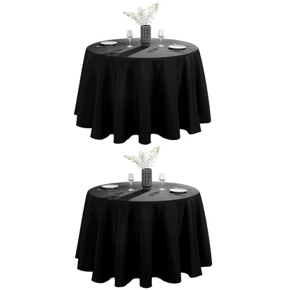 VidaFete 6 Pack 120inch Round Tablecloth Polyester Table Cloth, White