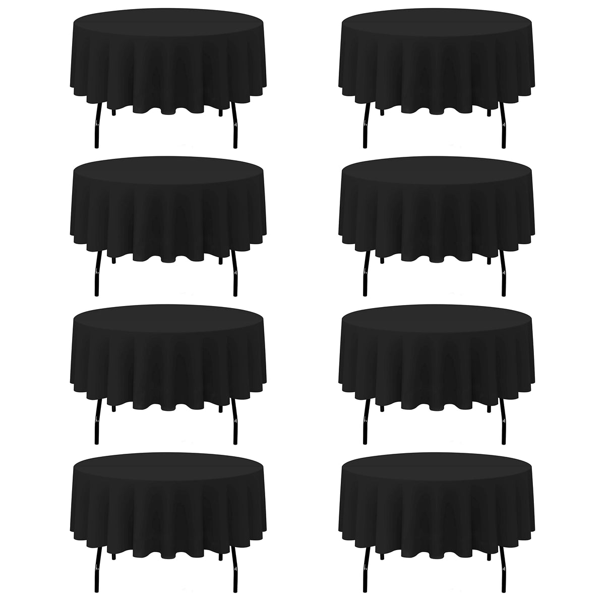 BRILLMAX 6 Pack Navy Blue Round Tablecloths 120 Inch for 60" Tables