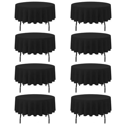 BRILLMAX 6 Pack Navy Blue Round Tablecloths 120 Inch for 60" Tables