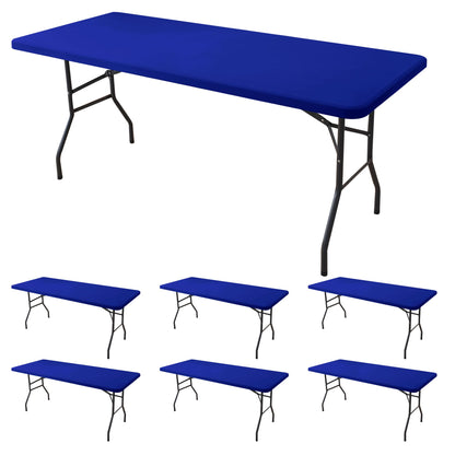 Fitted Tablecloth for 6 Foot Rectangle Tables-Black Picnic Table Covers